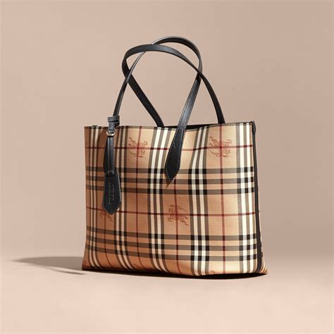 burberry haymarket check reversible tote|BURBERRY Haymarket Check Medium Reversible Tote Black.